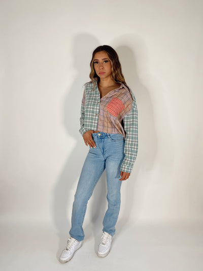 Tessa Cropped Flannel / Green