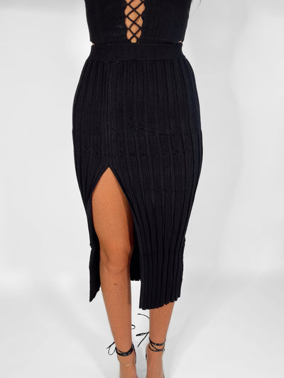 Iris Knit Skirt // Black
