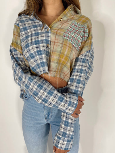 Tessa Cropped Flannel / Yellow